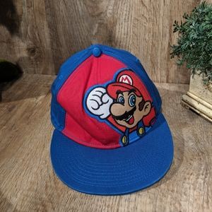 Super Mario Baseball Cap Hat Blue Red